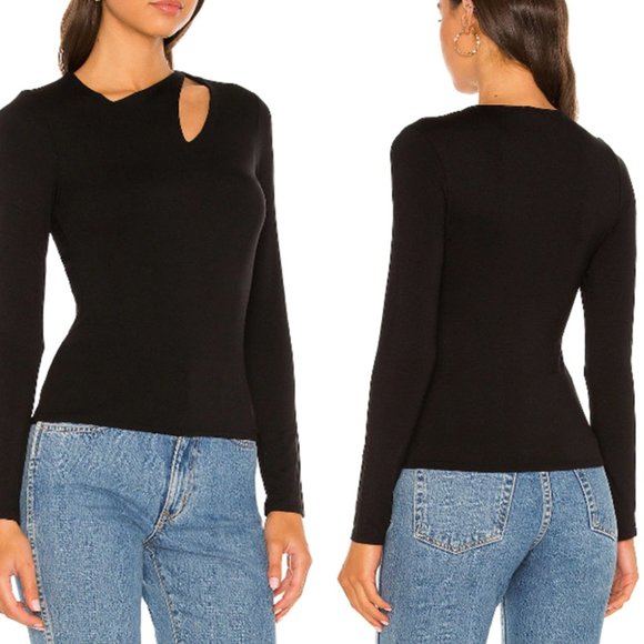 NWT 21 SAINTS Cut-out Neckline Long Sleeve Spandex Top - Picture 1 of 7